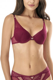 Push-up moulded bra INES, color: bordo  — preview