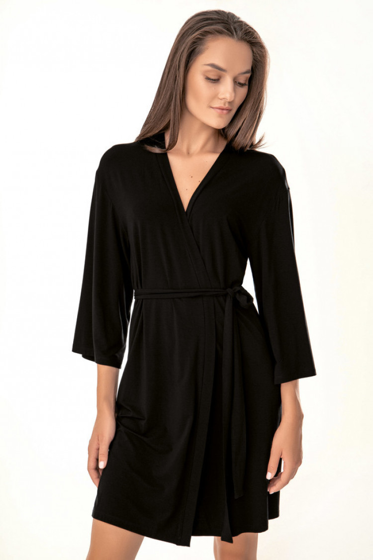 Dressing gown Megan, color: black — photo 1